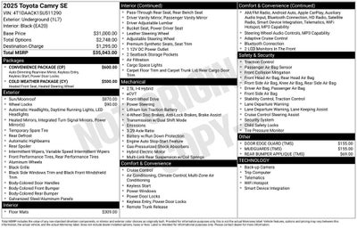 2025 Toyota Camry SE