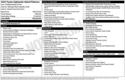 2024 Toyota Highlander Hybrid Platinum