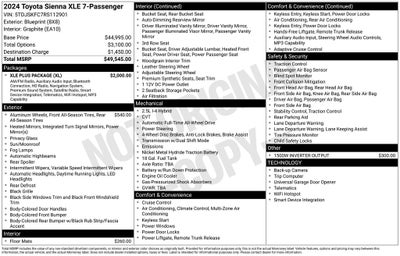 2024 Toyota Sienna XLE 7 Passenger