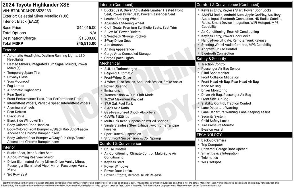 2024 Toyota Highlander XSE