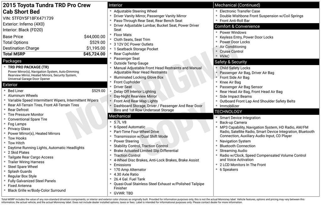 2015 Toyota TUNDRA TRD PRO TRD Pro CrewMax