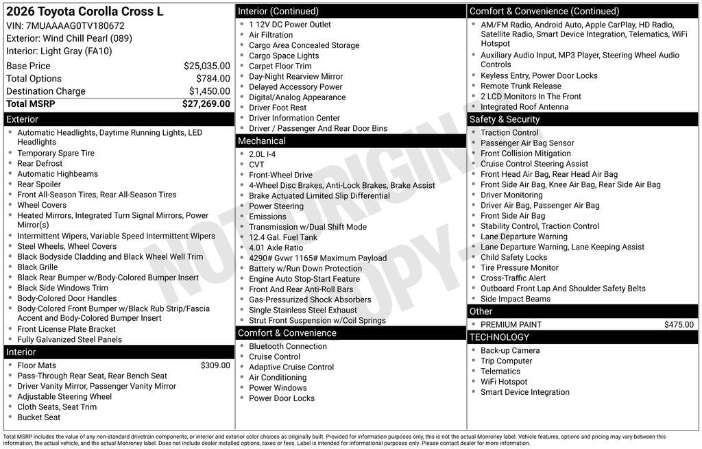 2026 Toyota Corolla Cross L