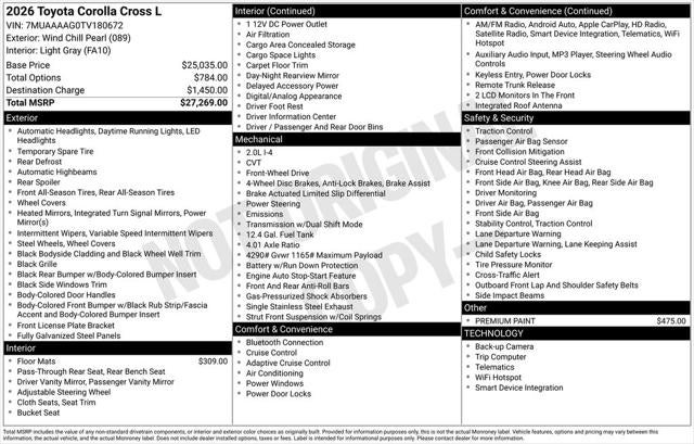 2026 Toyota Corolla Cross L