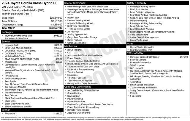 2024 Toyota Corolla Cross Hybrid Hybrid SE
