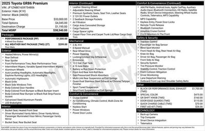 2025 Toyota GR86 PREMIUM Premium