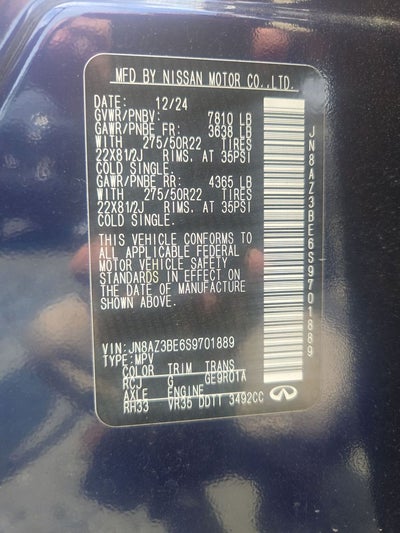 2025 INFINITI QX80 LUXE