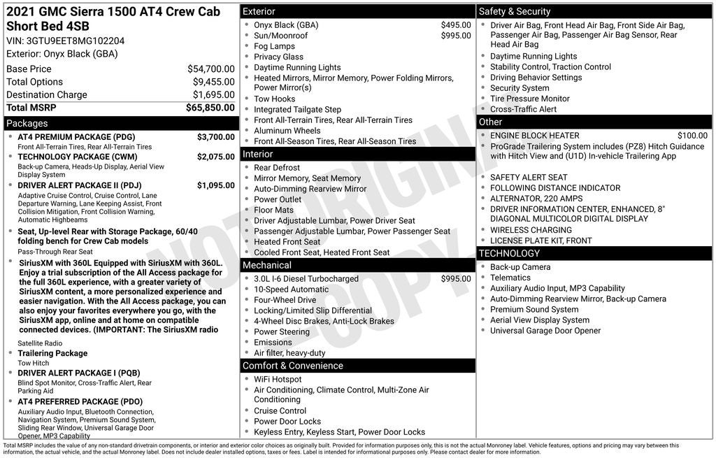 2021 GMC Sierra AT4