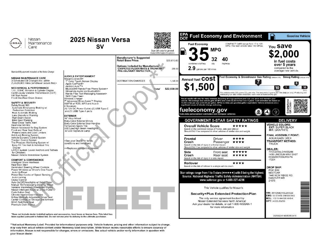 2025 Nissan Versa 1.6 SV