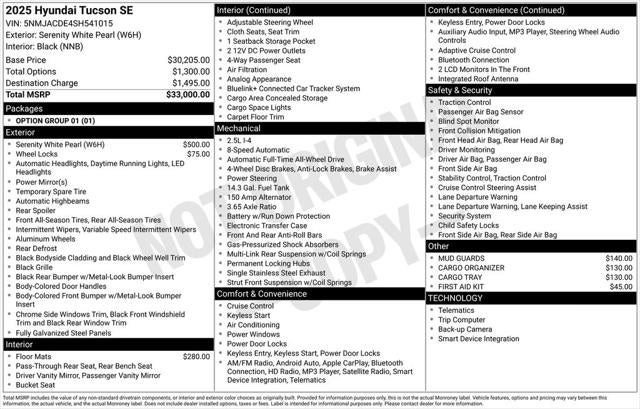 2025 Hyundai Tucson SE