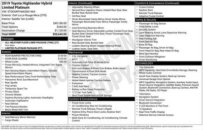 2019 Toyota Highlander Hybrid Limited Platinum