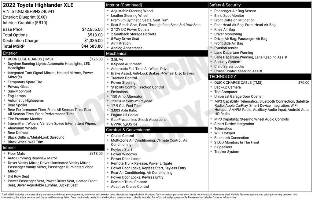 2022 Toyota Highlander XLE