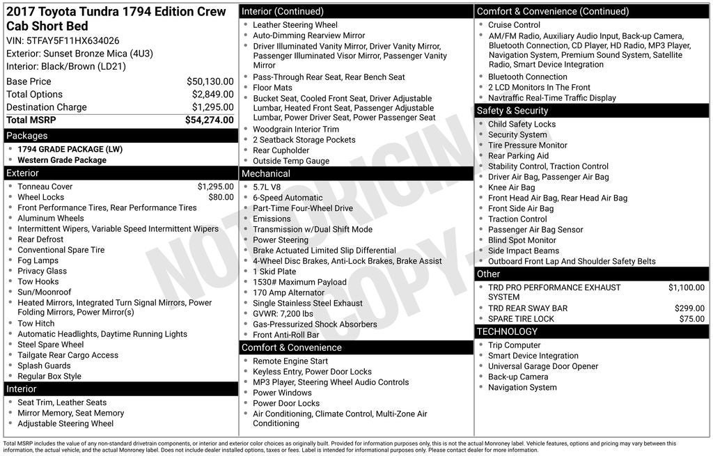 2017 Toyota TUNDRA 4X4 1794 CrewMax