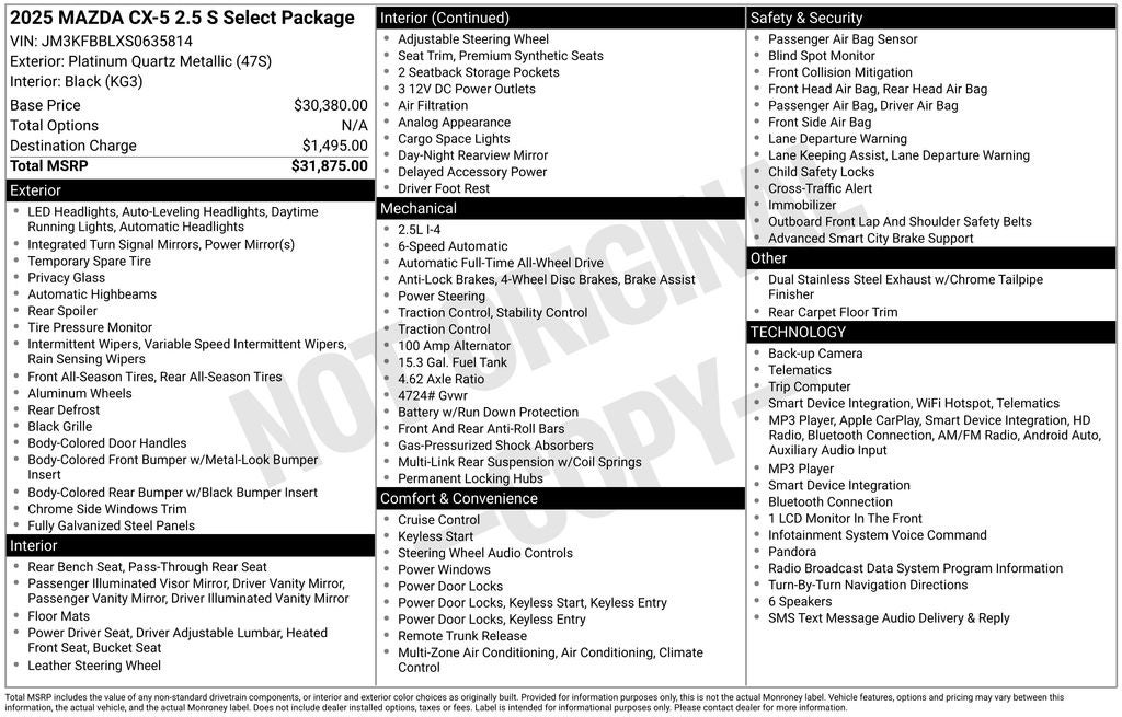 2025 Mazda Mazda CX-5 2.5 S Select Package