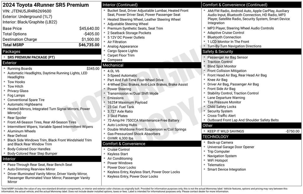 2024 Toyota 4RUNNER SR5 Premium