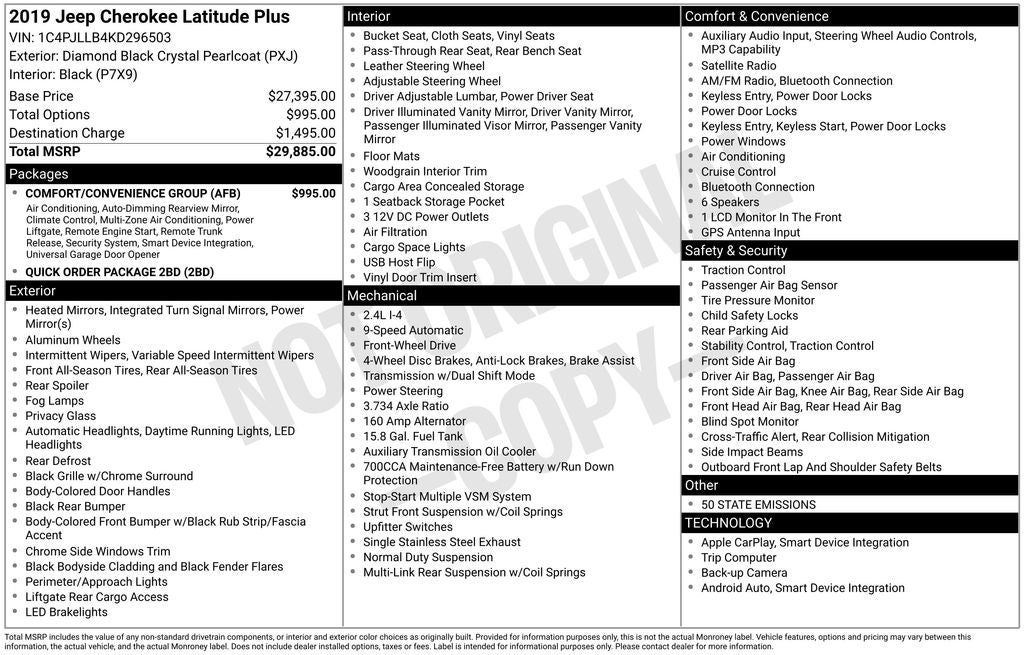 2019 Jeep Cherokee Latitude Plus