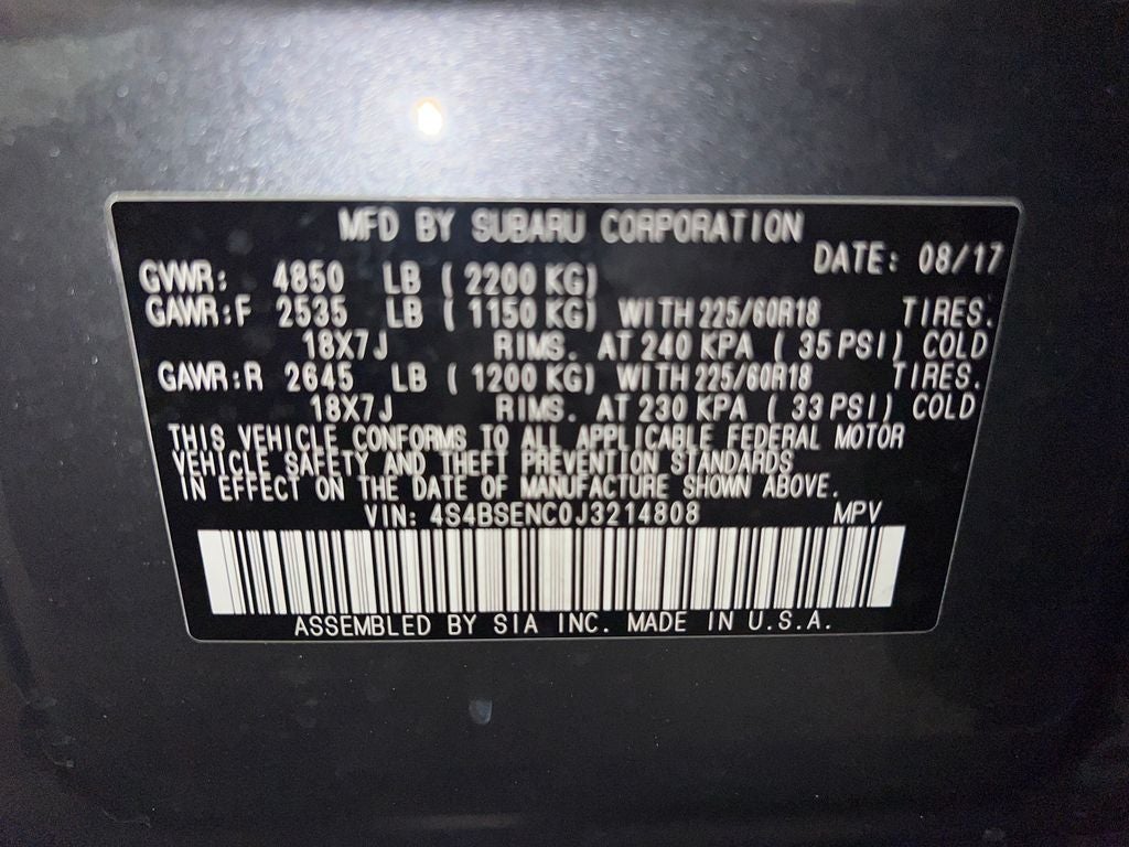 2018 Subaru Outback 3.6R Limited