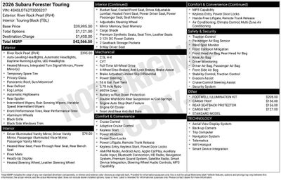 2026 Subaru Forester Touring