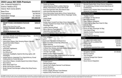 2022 Lexus NX 350h Premium