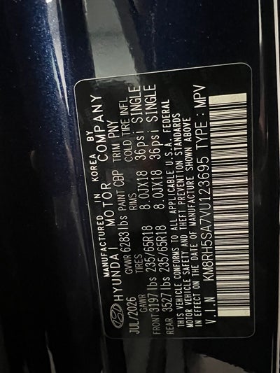 2027 Hyundai Palisade Hybrid Blue SEL Premium 7 Passenger