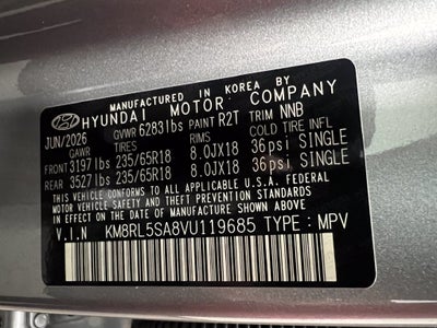 2027 Hyundai Palisade Hybrid Blue SEL 7 Passenger