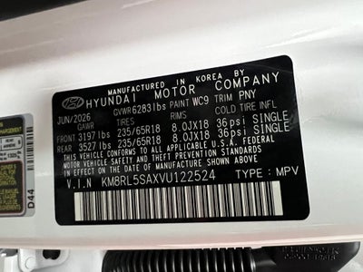2027 Hyundai Palisade Hybrid Blue SEL 8 Passenger