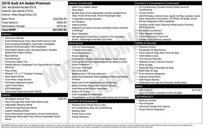 2018 Audi A4 2.0T ultra Premium