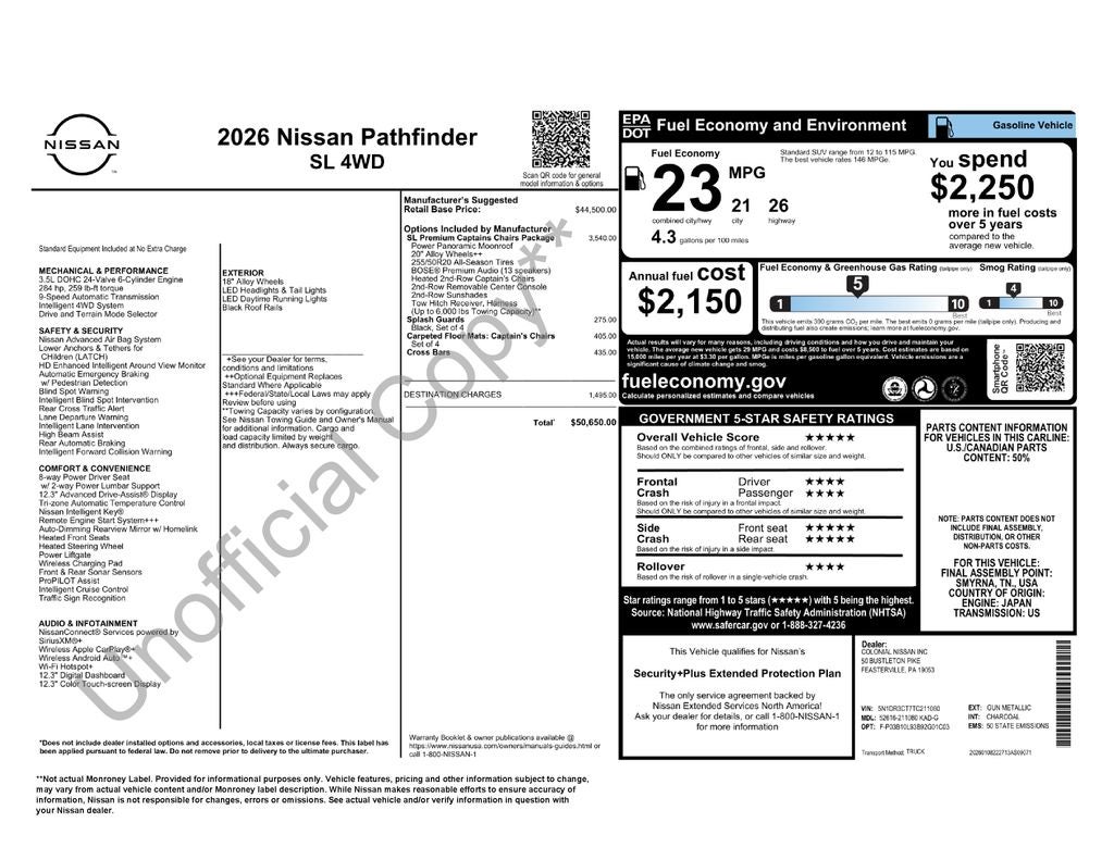 2026 Nissan Pathfinder SL
