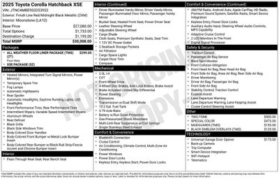 2025 Toyota Corolla Hatchback XSE