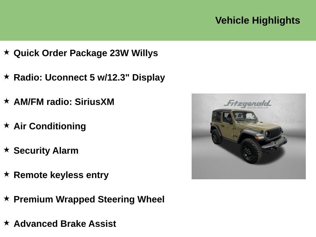 2025 Jeep Wrangler 2-Door Willys 4x4