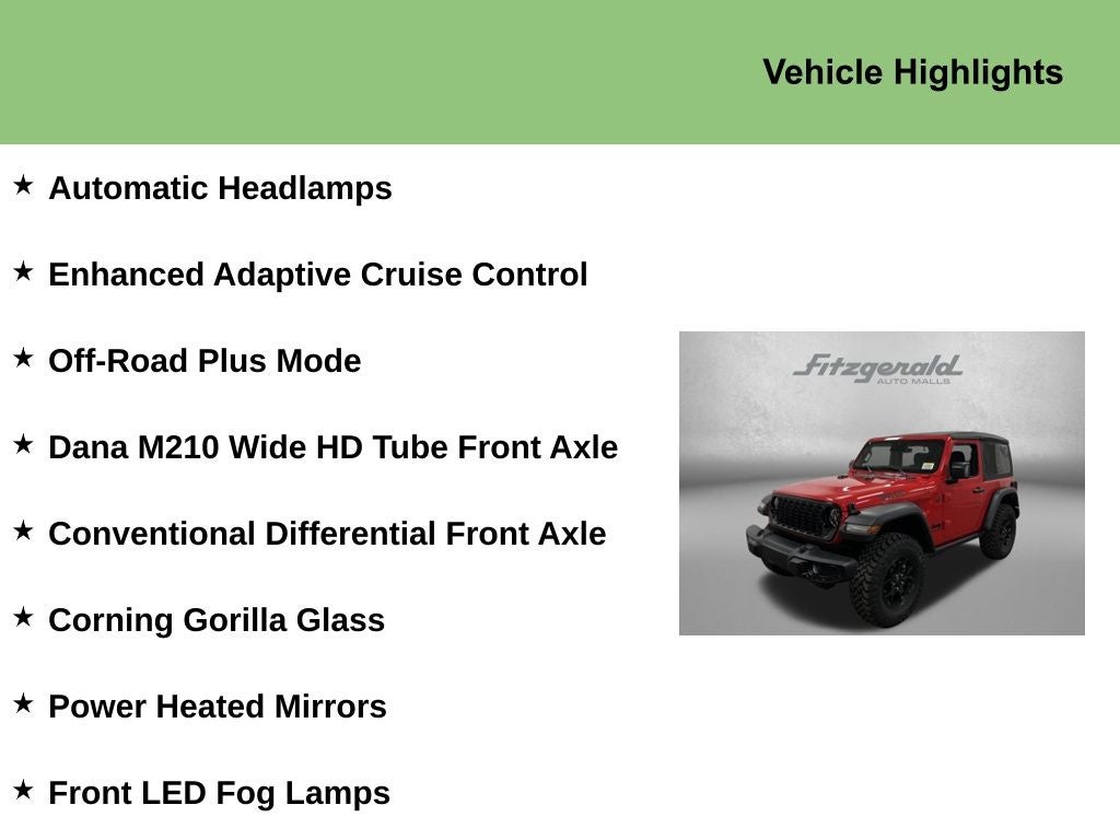 2026 Jeep Wrangler WRANGLER 2-DOOR WILLYS