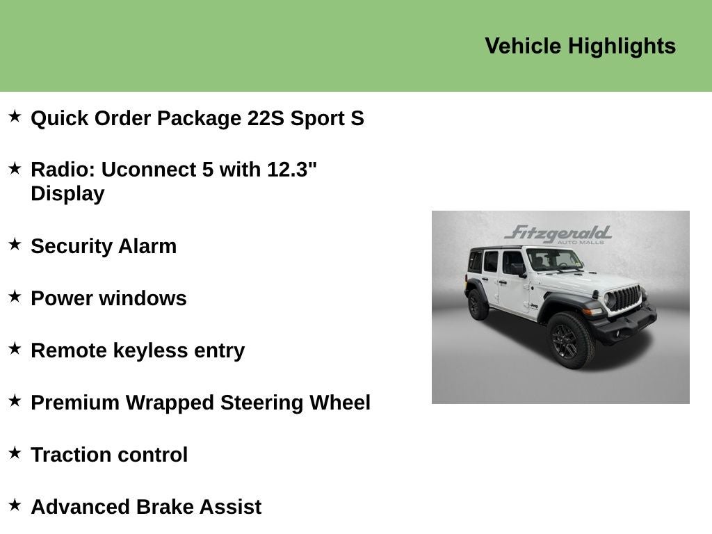 2026 Jeep Wrangler WRANGLER 4-DOOR SPORT S