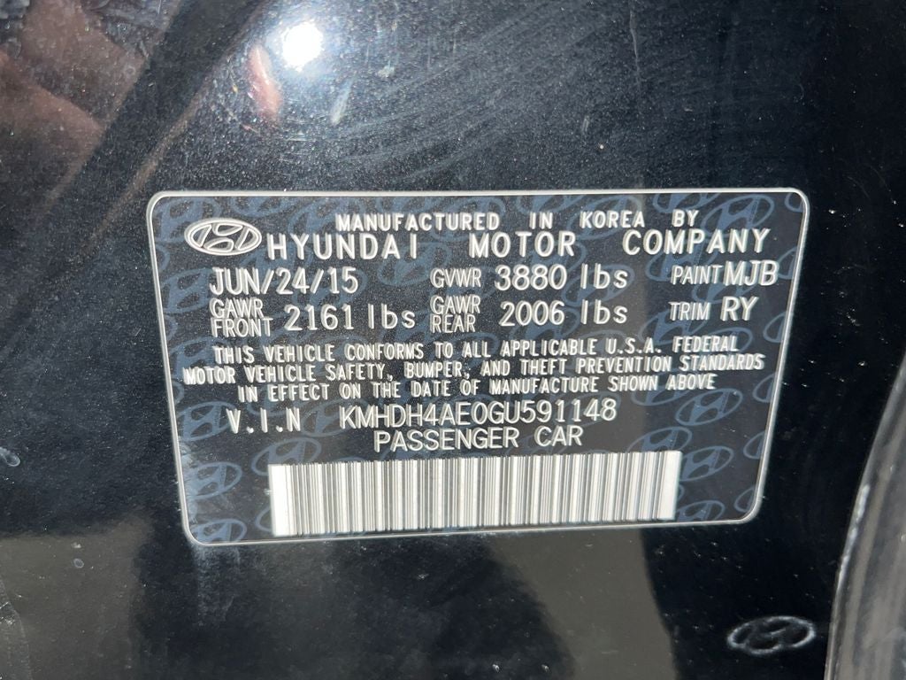 2016 Hyundai Elantra Value Edition