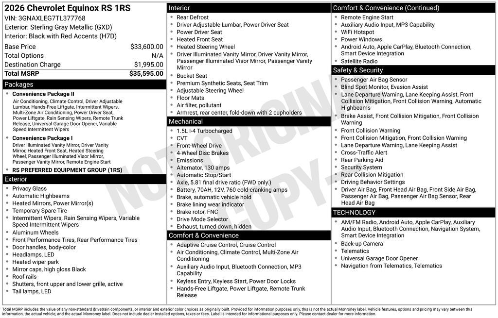 2026 Chevrolet Equinox RS