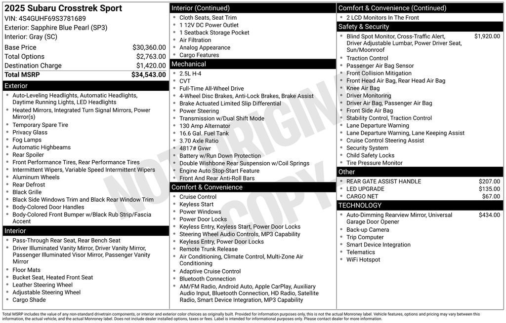 2025 Subaru Crosstrek Sport