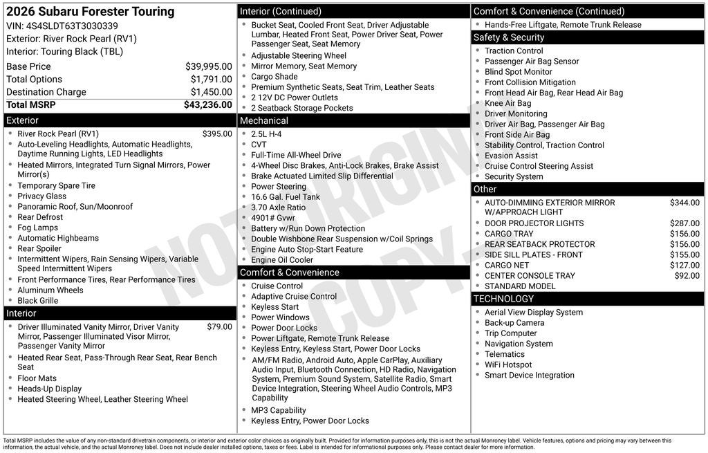 2026 Subaru Forester Touring